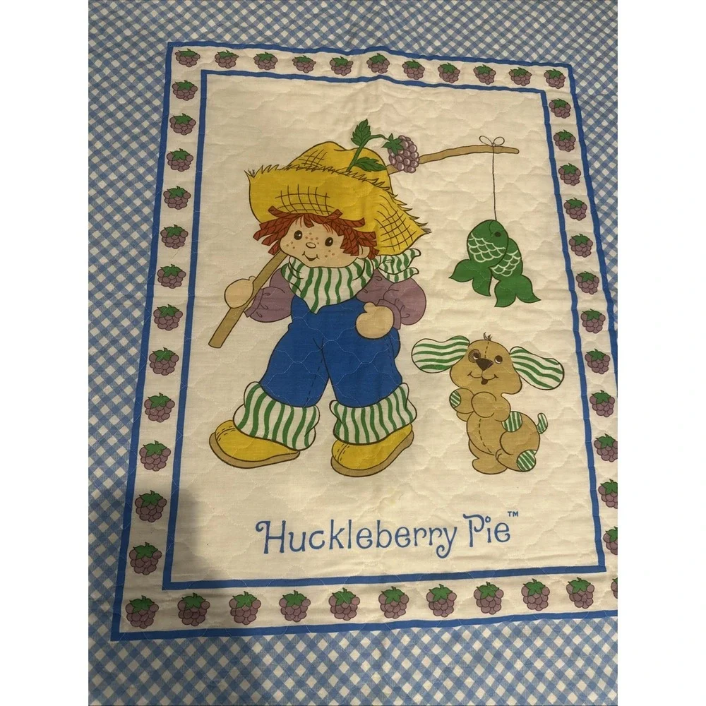 Strawberry Shortcake Huckleberry‎ Pie & Pupcake Baby Quilt Comforter Blanket VTG